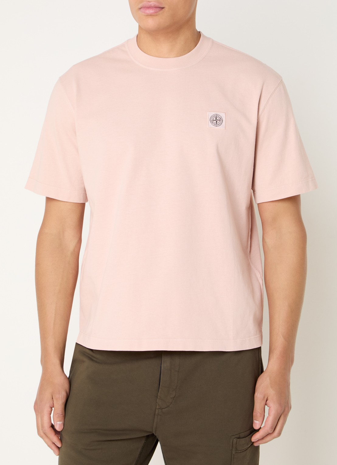 Stone Island S0115 T-shirt met logo - detail 2 oudroze