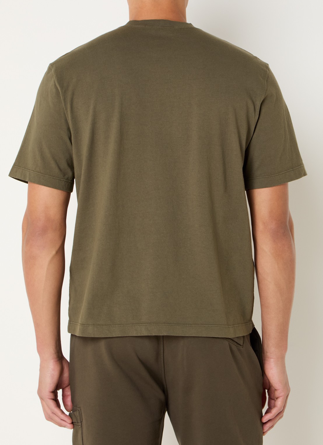 Stone Island S0115 T-shirt met logo - achterkant 5 bronsgroen