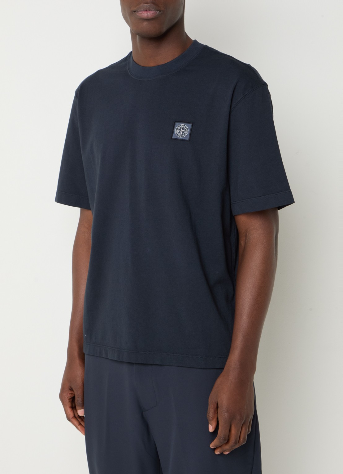 Stone Island S0115 T-shirt met logo - detail 2 donkerblauw