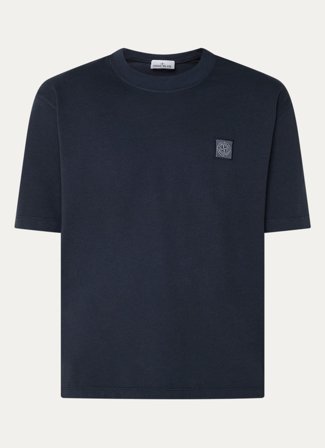 Stone Island S0115 T-shirt met logo - voorkant 4 donkerblauw