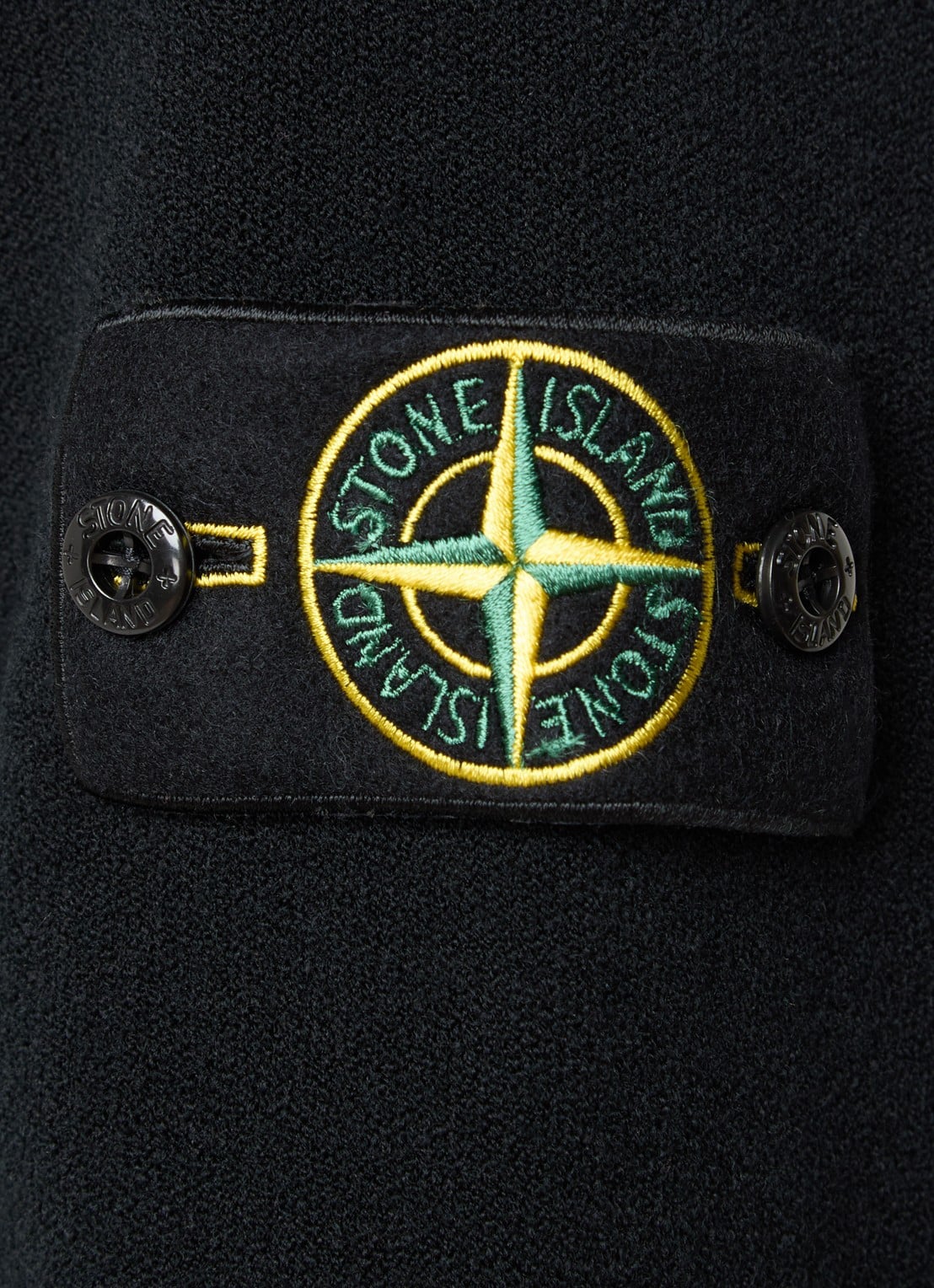 Stone Island S01A1 fijngebreid vest in scheerwolblend met logo - detail 4 zwart