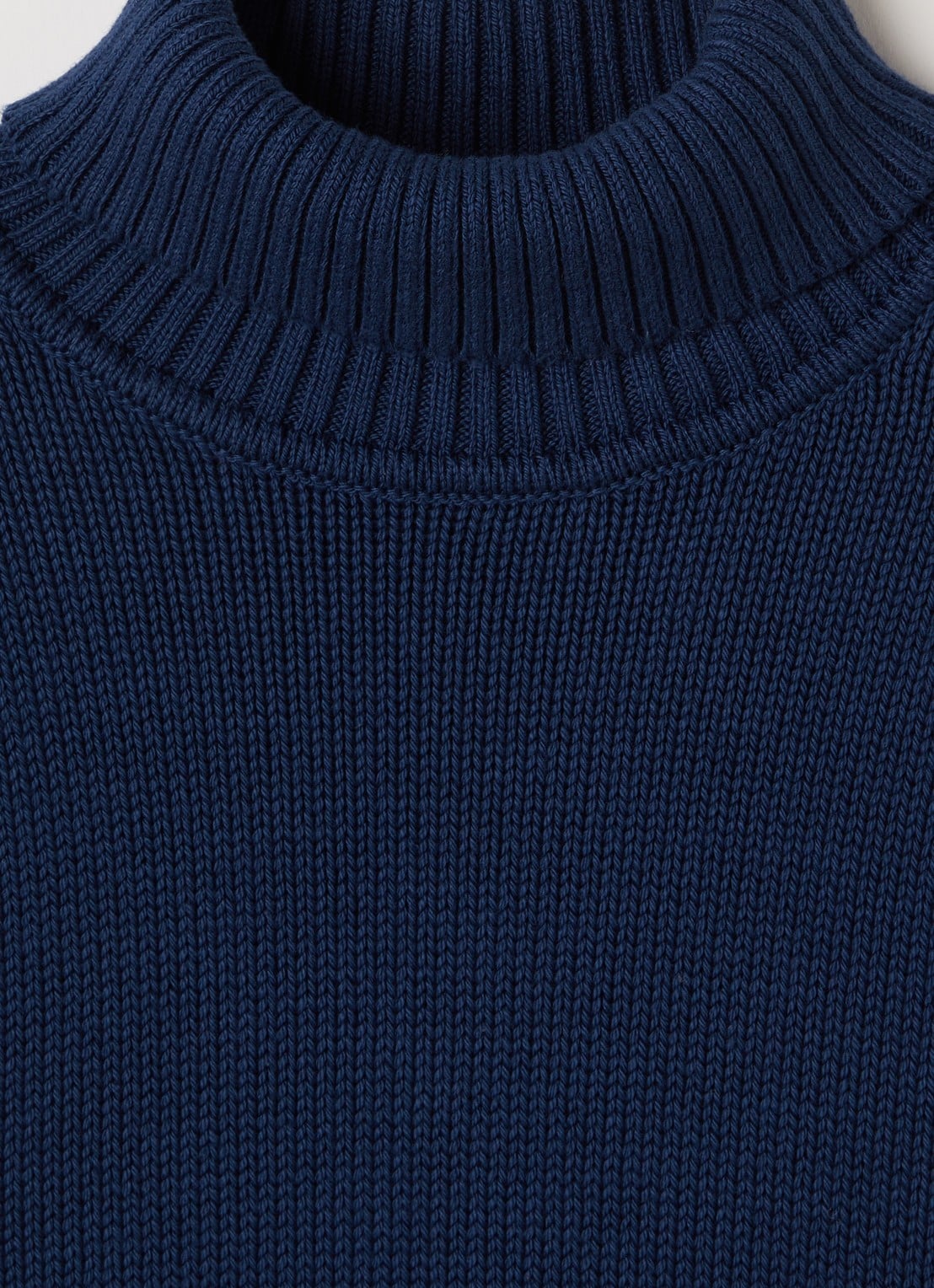 Stone Island S01A2 grofgebreide trui met col - detail 3 donkerblauw
