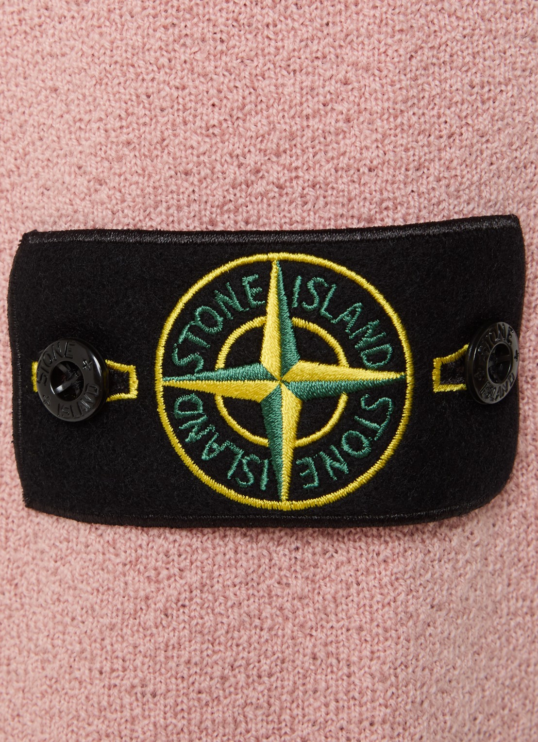 Stone Island S01C4 grofgebreide trui van scheerwol met logo - detail 3 roze