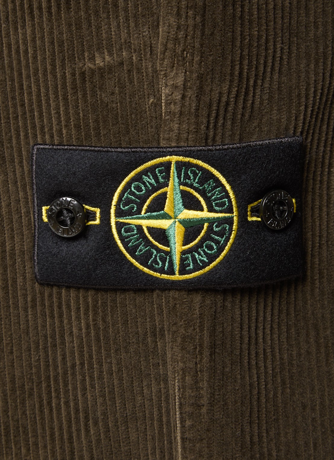 Stone Island S0212 straight fit broek van corduroy - detail 6 donkerbruin