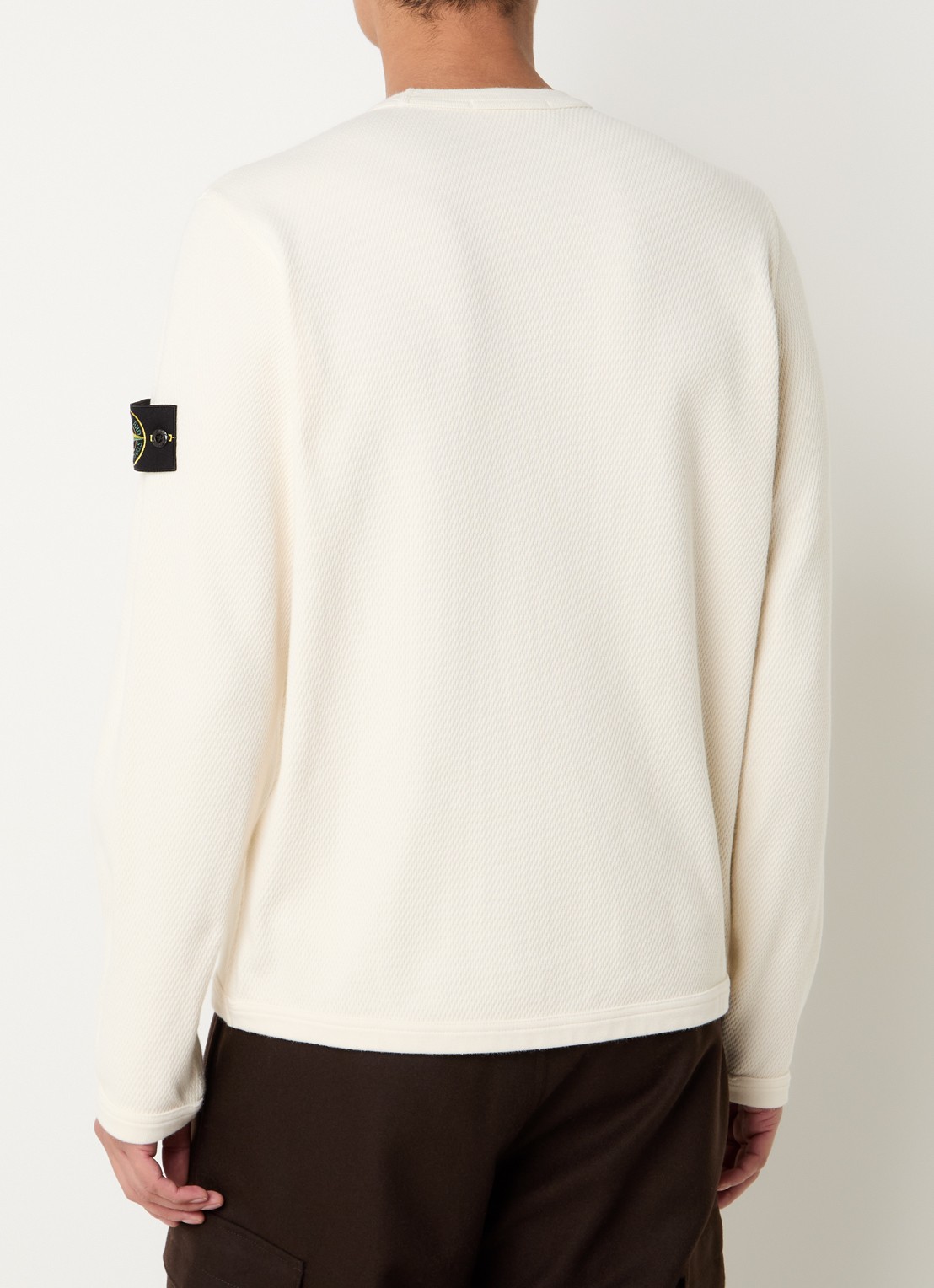 Stone Island S0297 sweater met logo - achterkant creme
