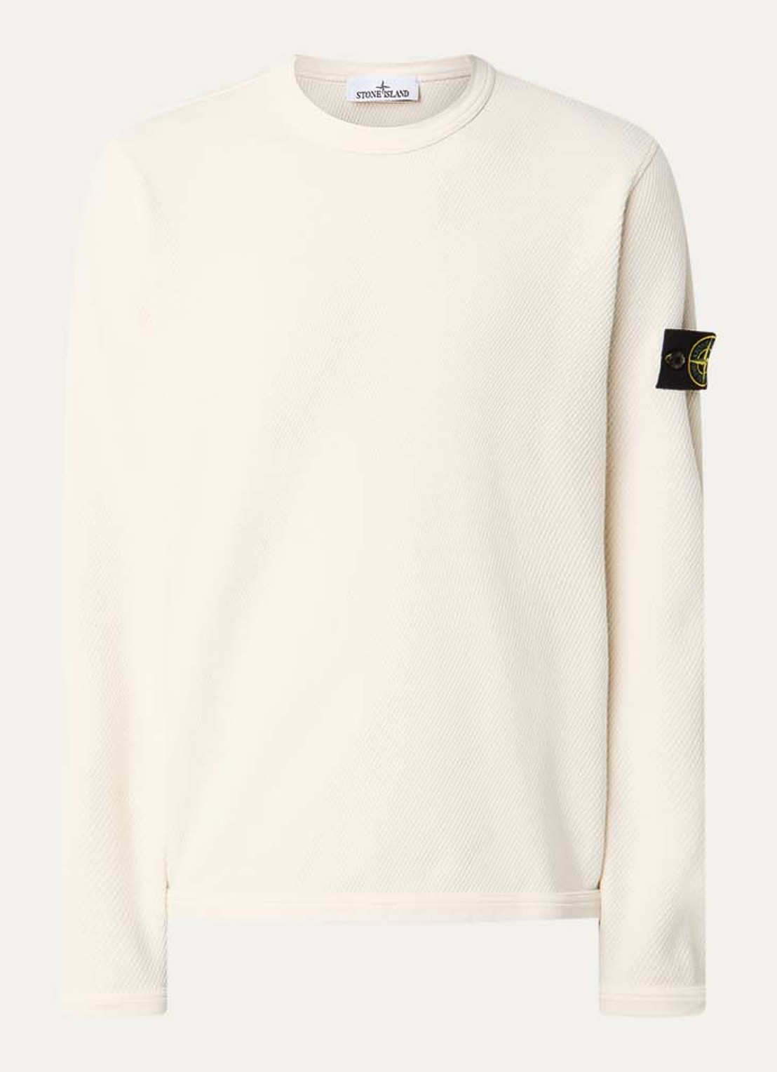 Stone Island S0297 sweater met logo - voorkant 2 creme