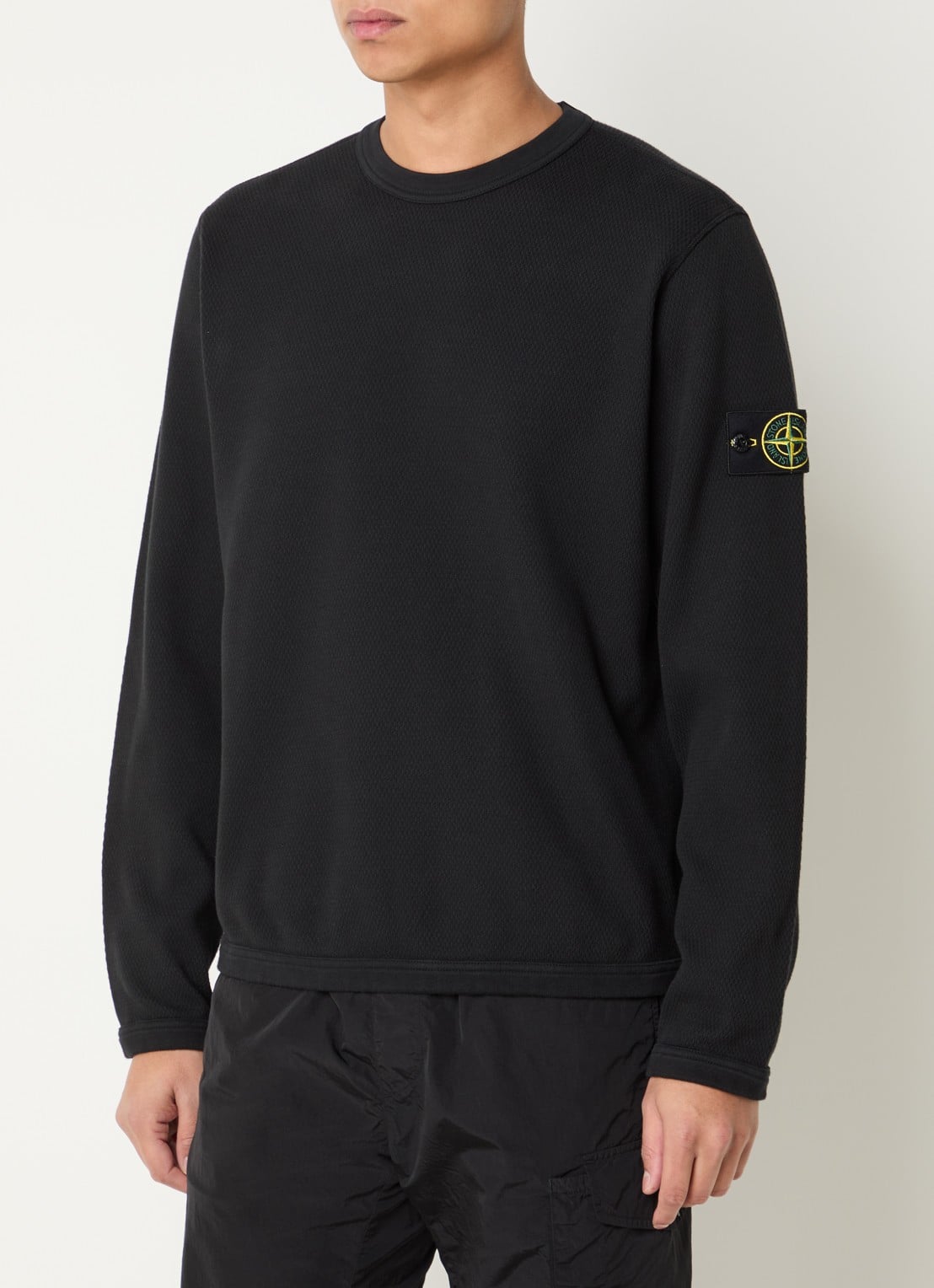 Stone Island S0297 sweater met logo - detail 4 zwart