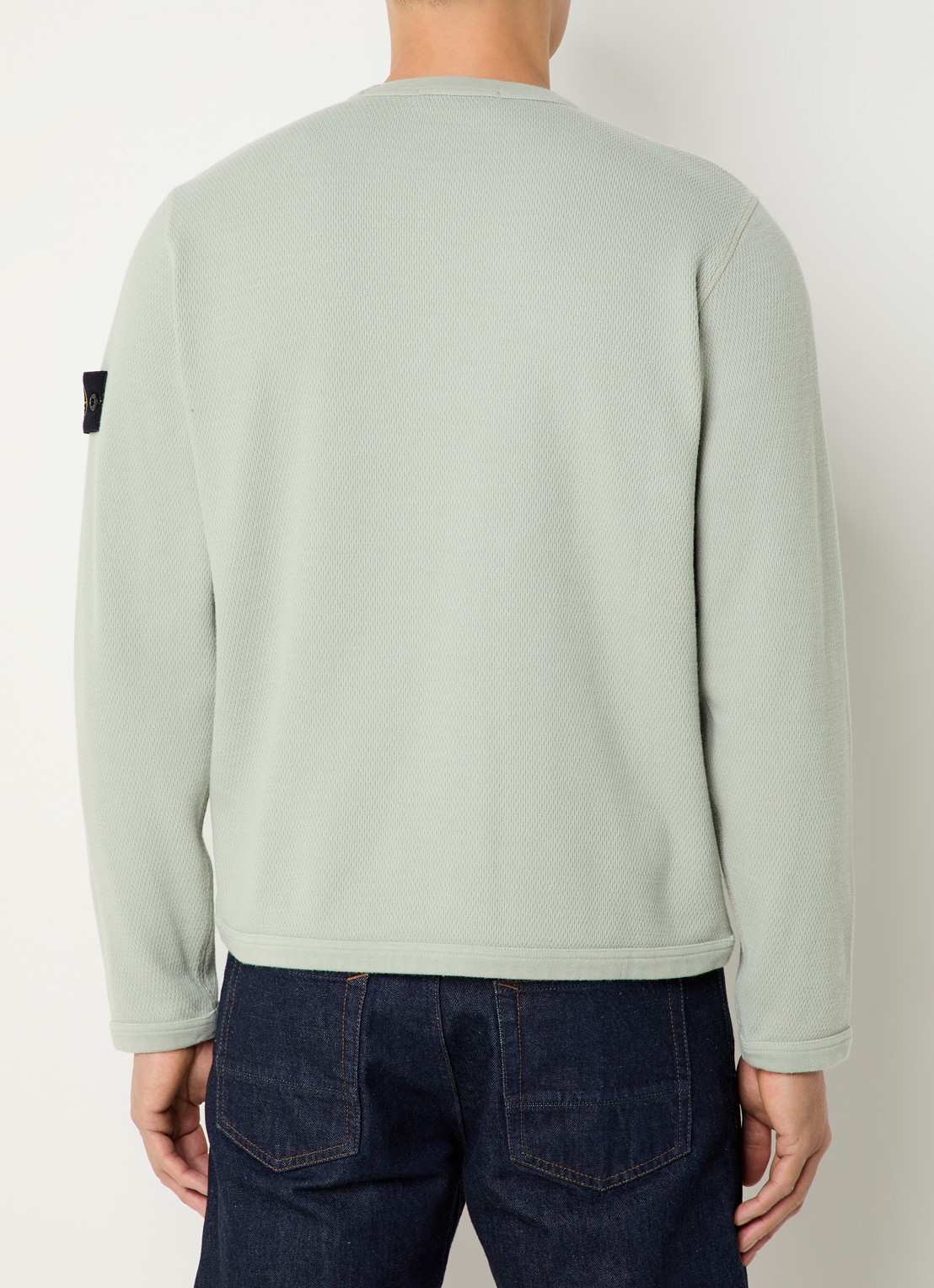 Stone Island S0297 sweater met logo - achterkant 3 lichtgroen