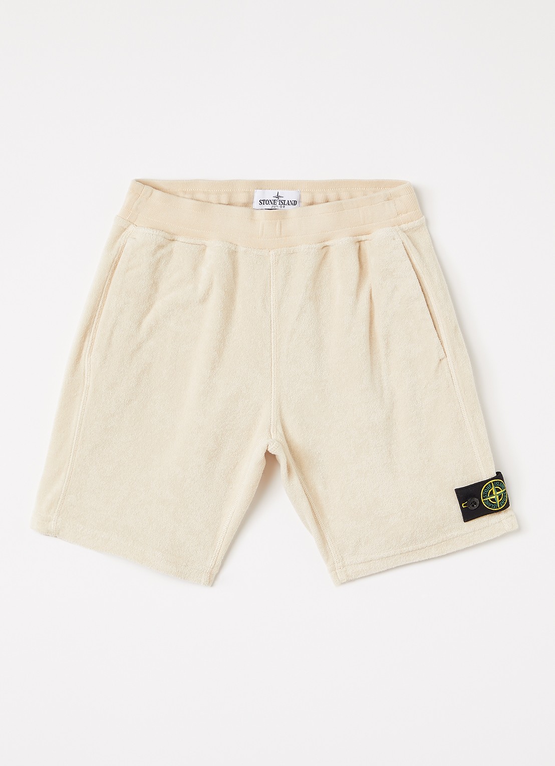 Stone Island S0308 straight fit korte broek van badstof - voorkant beige