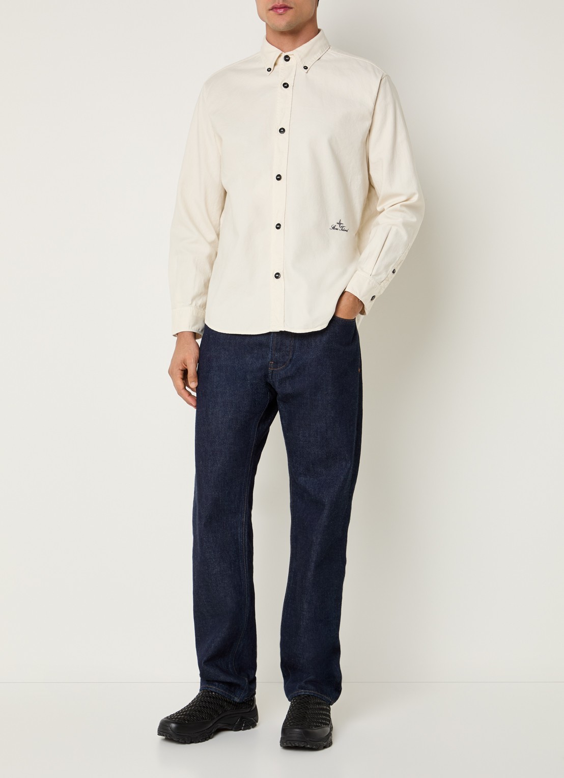 Stone Island S0315 regular fit overhemd met logo - voorkant 5 ivoor