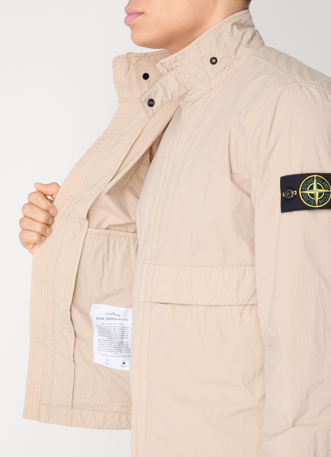 Stone Island S0345 Windjack met steekzakken - detail 3 beige