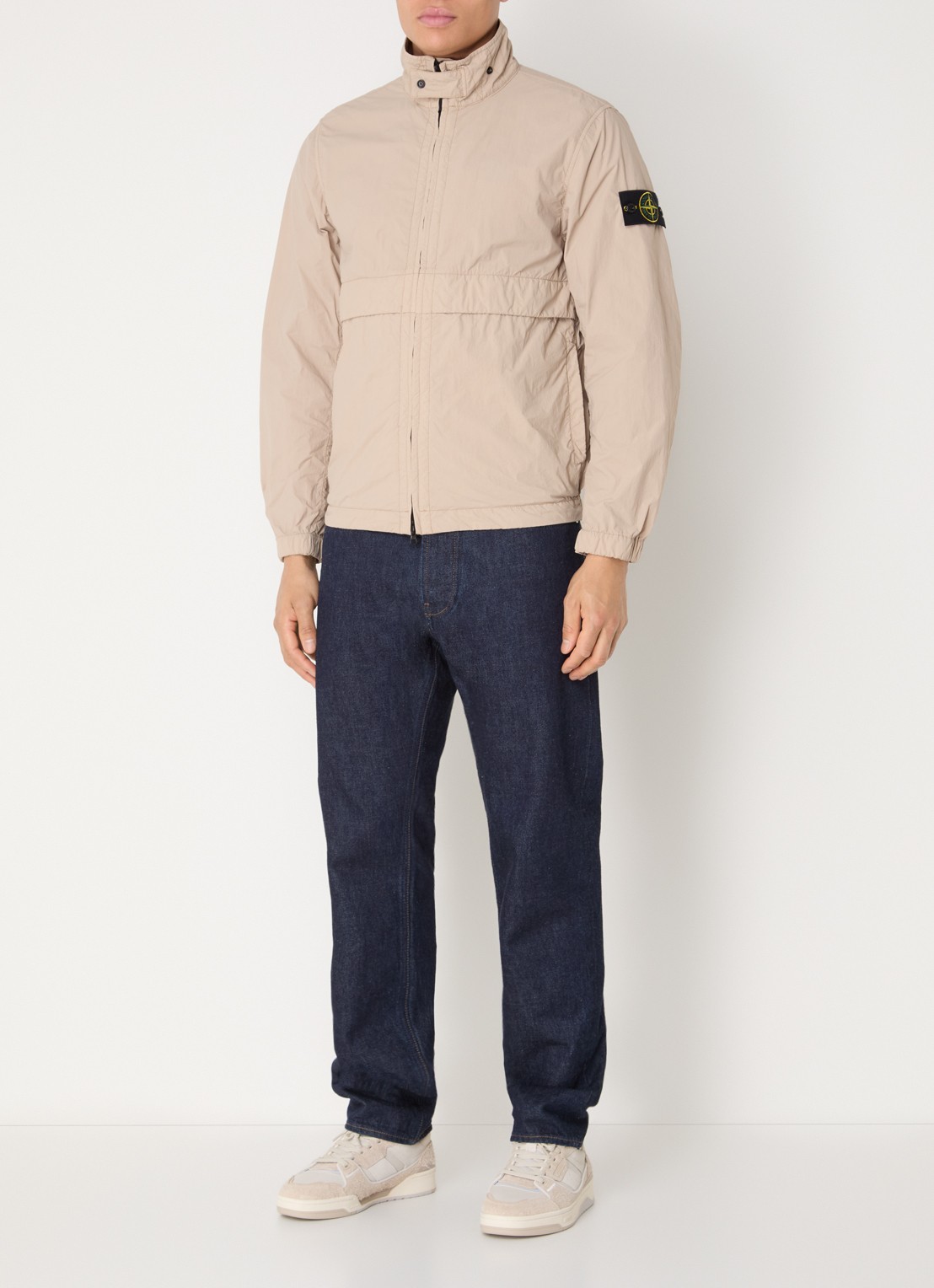 Stone Island S0345 Windjack met steekzakken - voorkant 6 beige