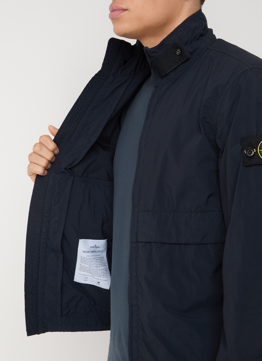 Stone Island S0345 Windjack met steekzakken - detail 5 donkerblauw