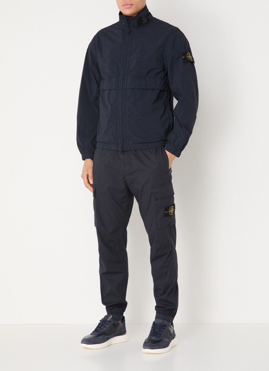 Stone Island S0345 Windjack met steekzakken - voorkant 2 donkerblauw