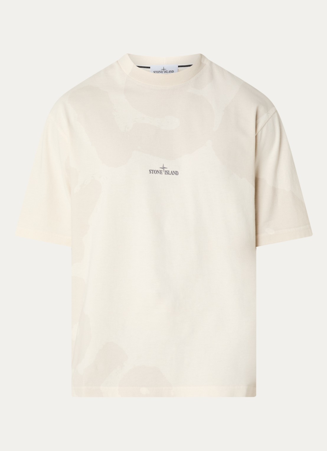 Stone Island S0365 T-shirt met logo- en backprint - voorkant 3 creme