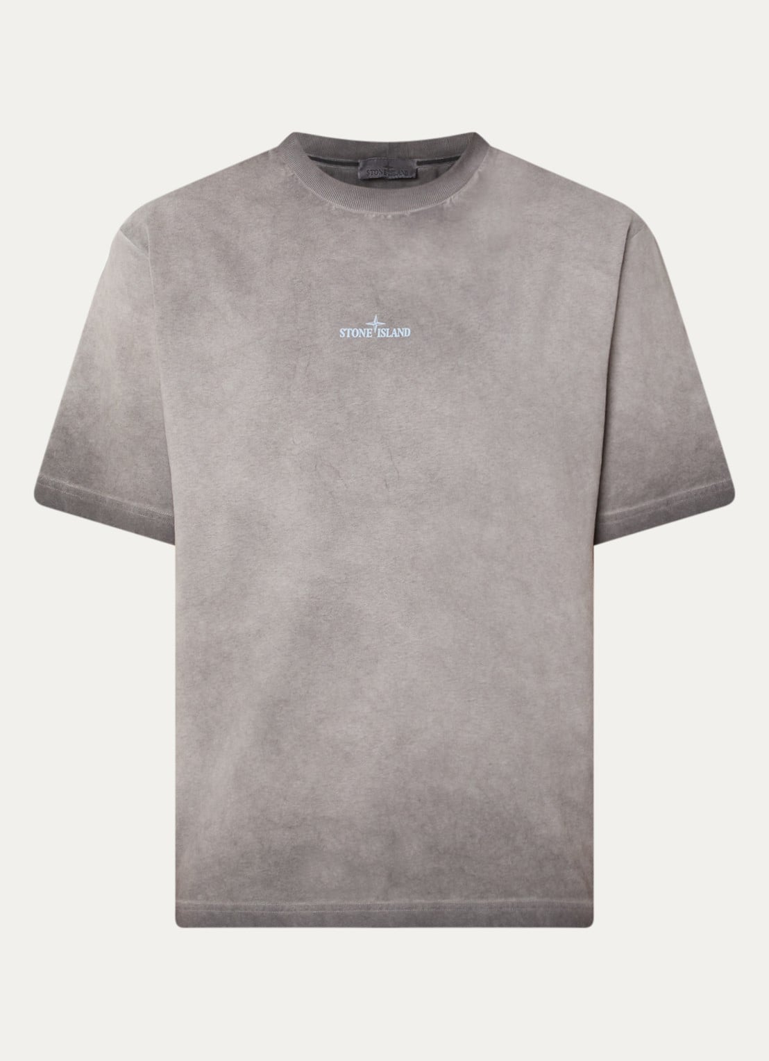 Stone Island S0366 T-shirt met logo- en backprint - voorkant 2 grijs