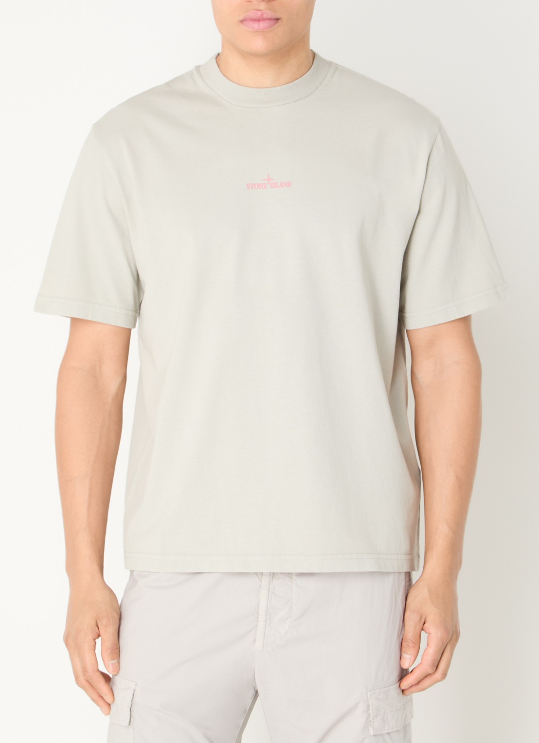 Stone Island S0374 T-shirt met logo- en backprint - achterkant 3 khaki