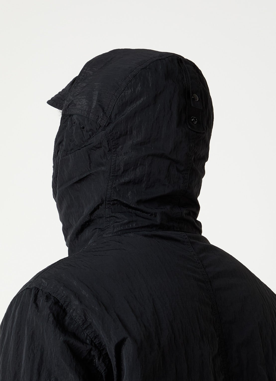 Stone Island S0405 jack met capuchon en logo - detail 5 zwart
