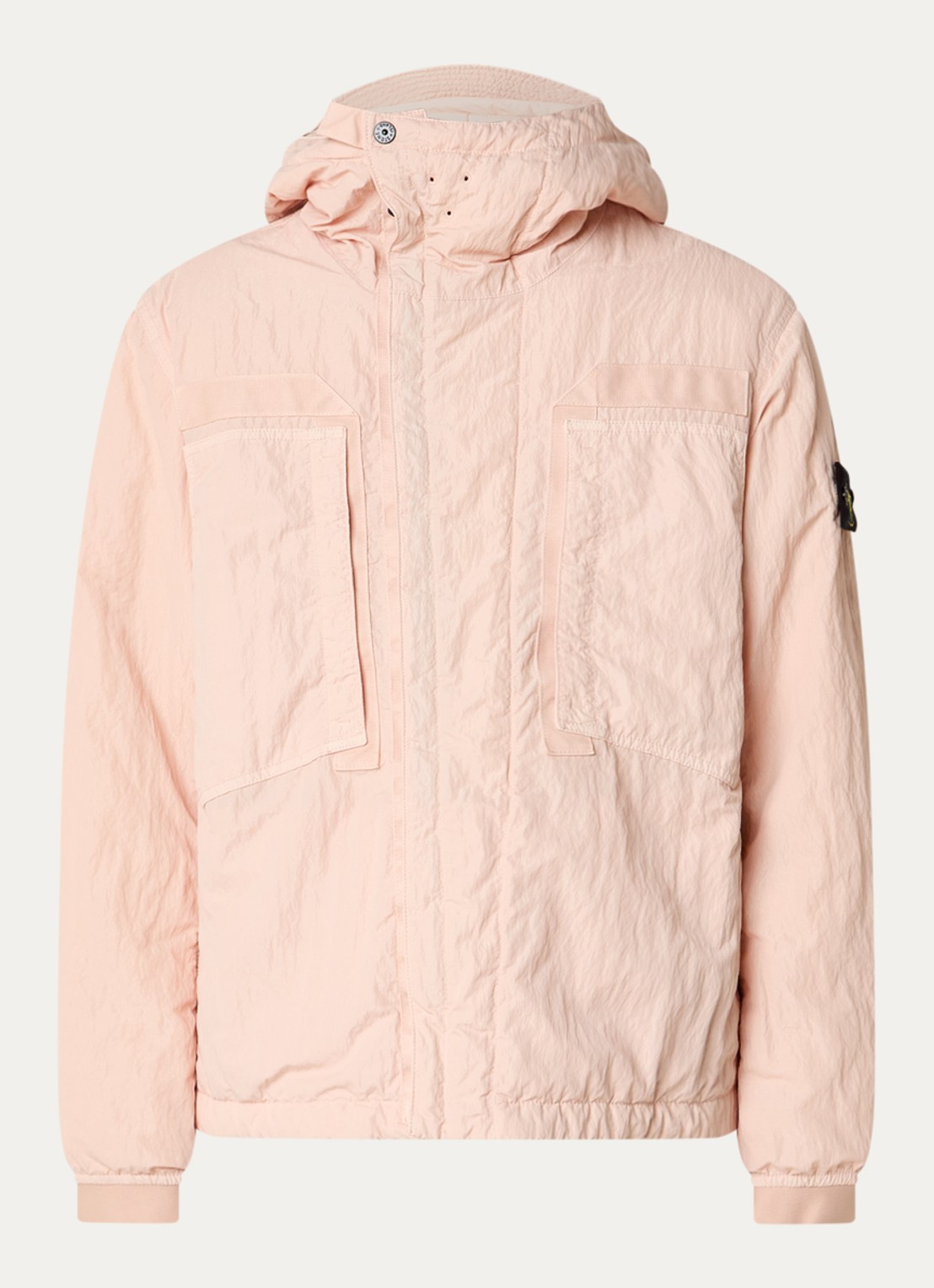 Stone Island S0405 jack met capuchon en logo - voorkant 4 roze