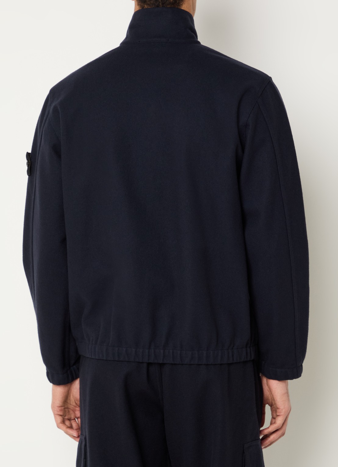 Stone Island S0451 overshirt in wolblend met borstzak - achterkant 3 donkerblauw