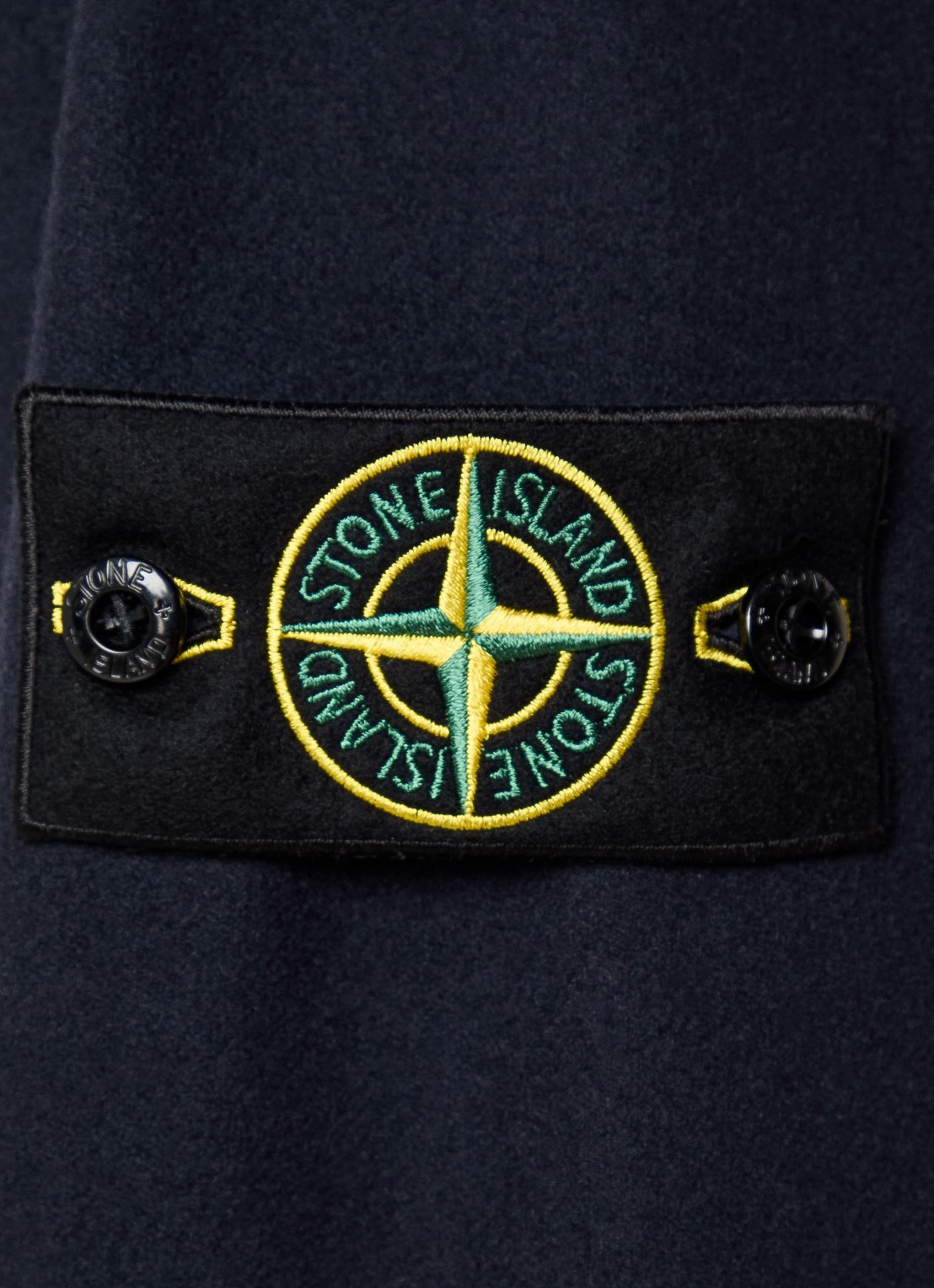 Stone Island S0451 overshirt in wolblend met borstzak - detail 2 donkerblauw