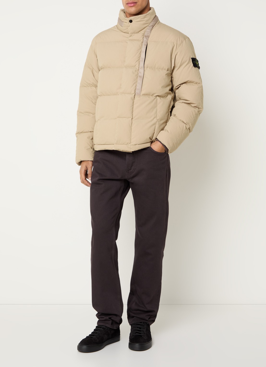 Stone Island S0462 jack met donsvulling en steekzakken - voorkant 5 beige