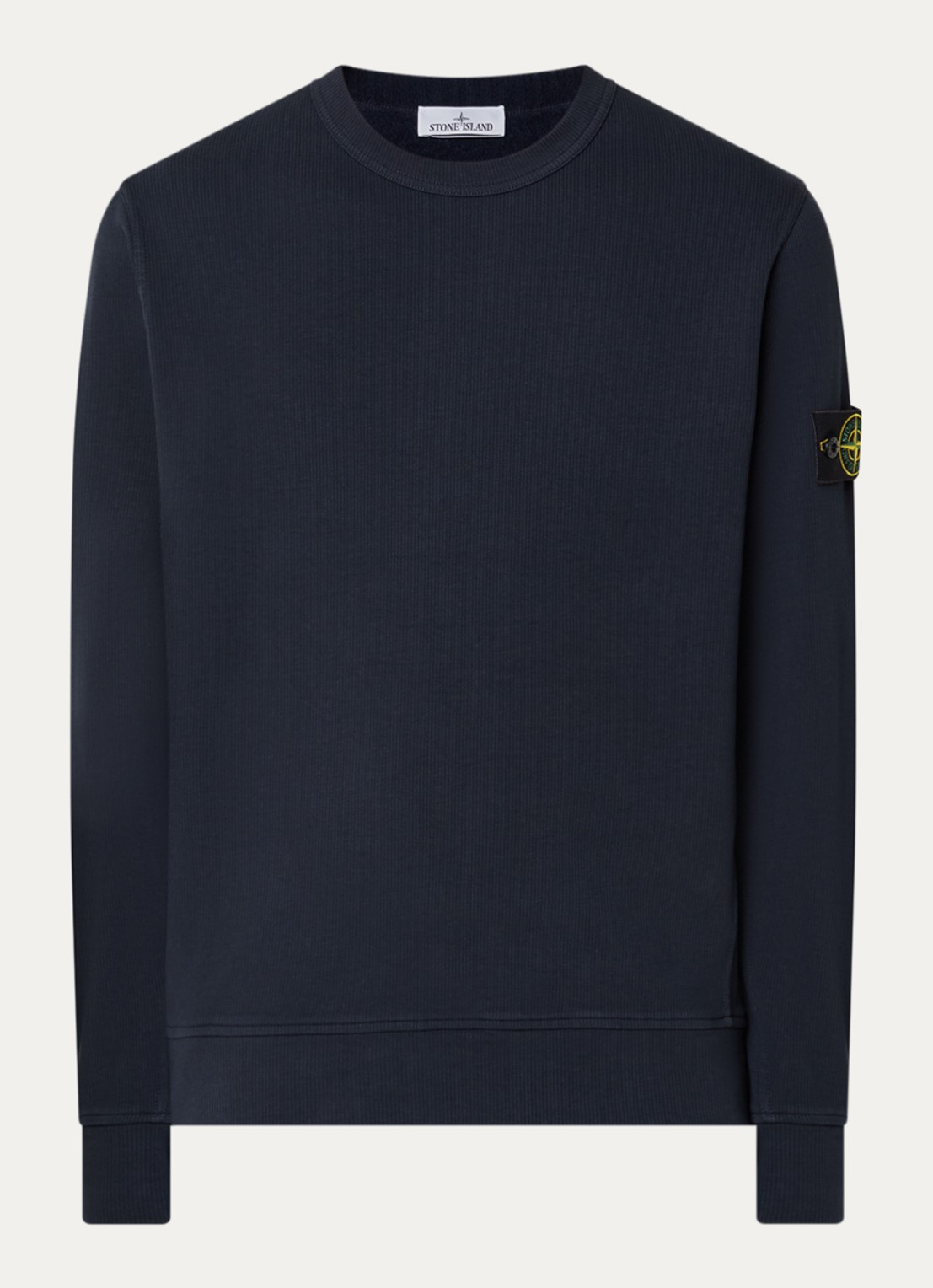 Stone Island S0472 sweater met logo - voorkant 3 donkerblauw