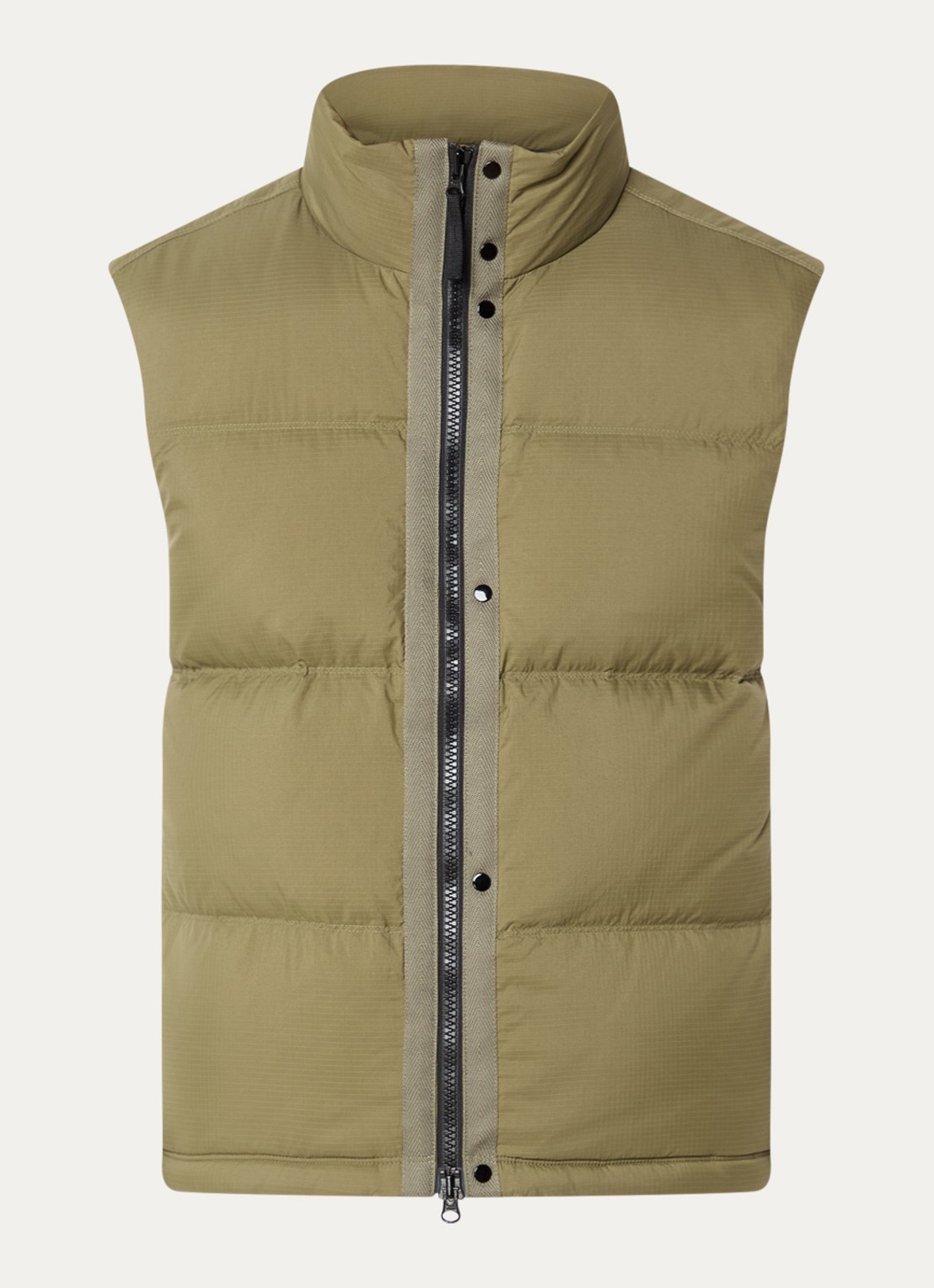 Stone Island S0483 gewatteerde bodywarmer met donsvulling - voorkant 5 legergroen
