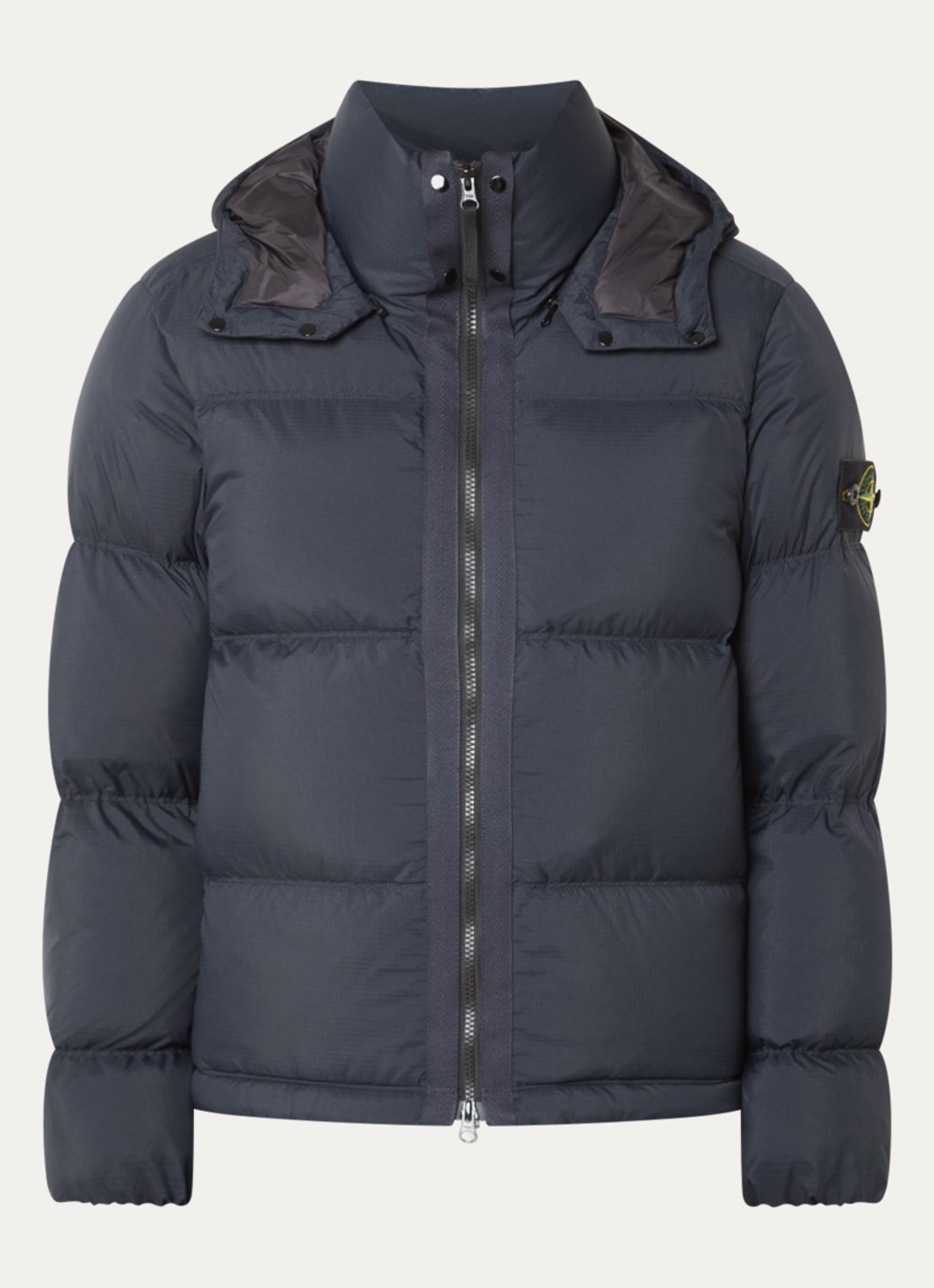 Stone Island S0483 puffer jacket met donsvulling en afneembare capuchon - voorkant 5 donkerblauw