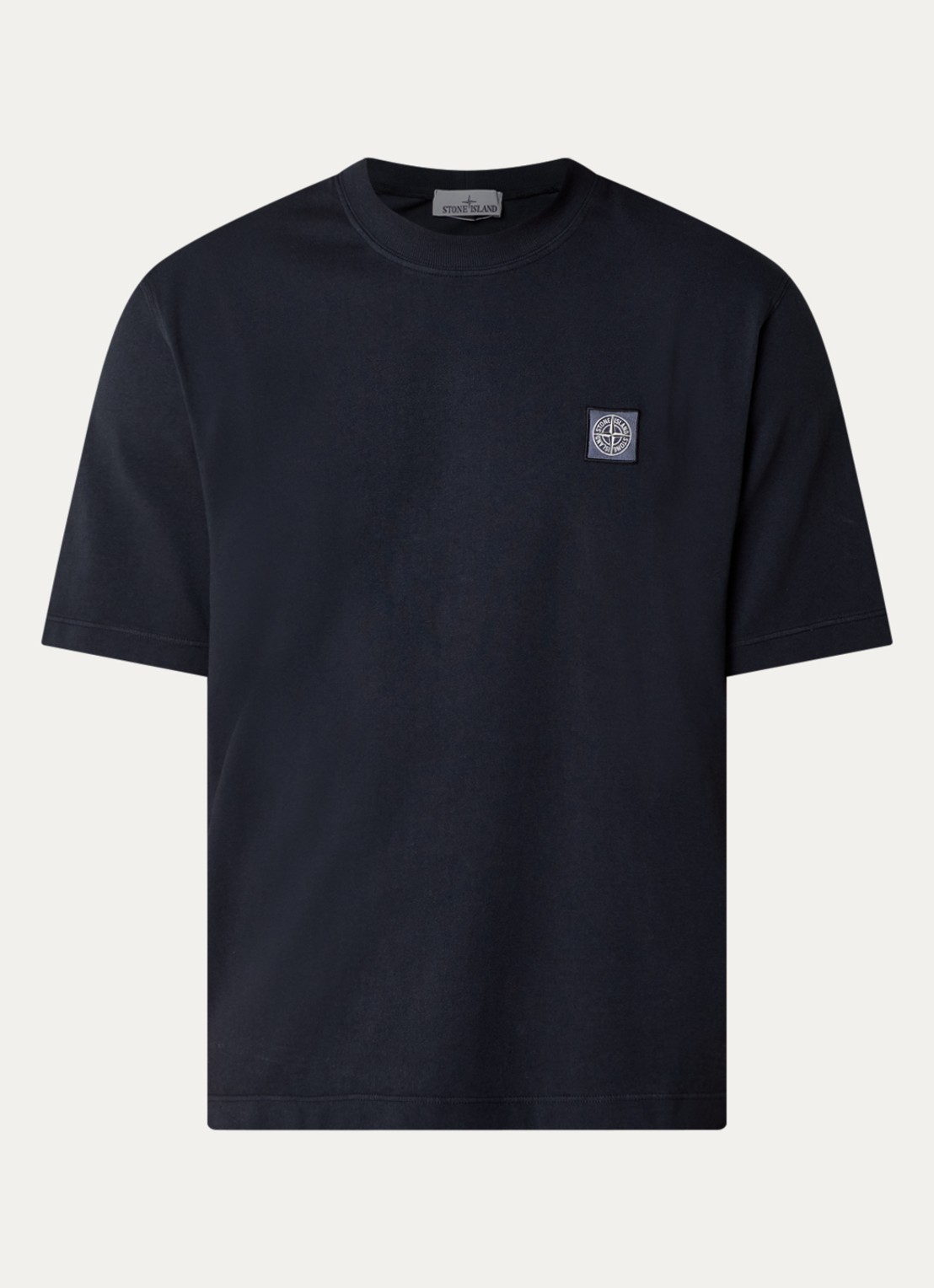 Stone Island S0500 T-shirt met logo - voorkant 3 donkerblauw
