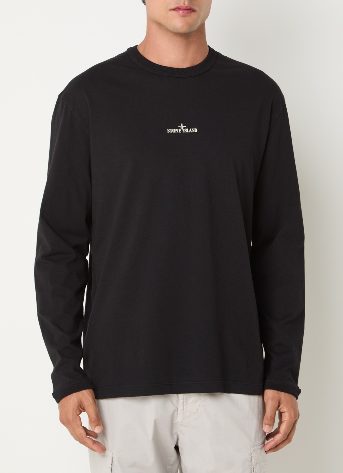 Stone Island S0535 longsleeve met logoprint - achterkant 5 zwart