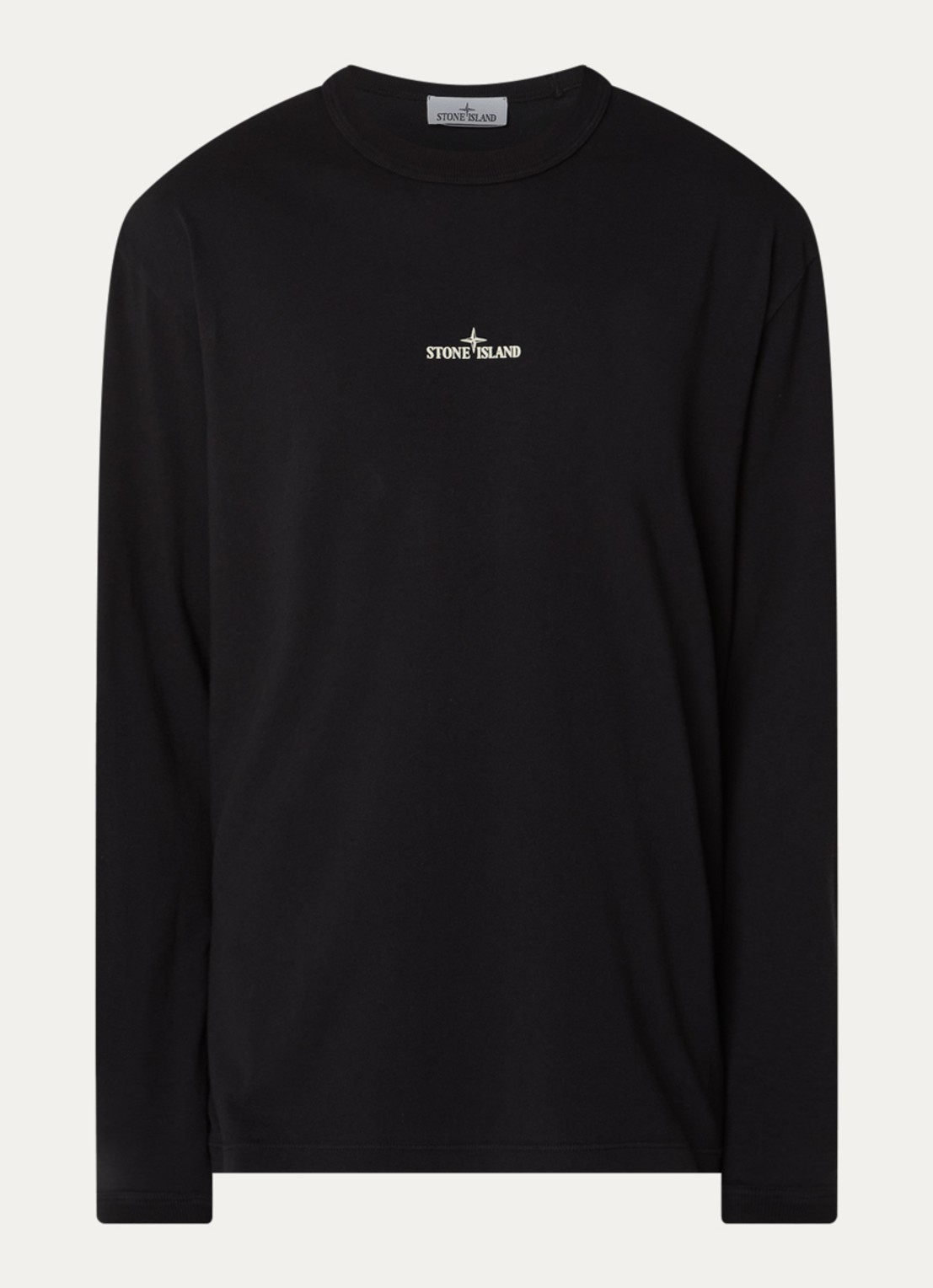 Stone Island S0535 longsleeve met logoprint - voorkant 3 zwart