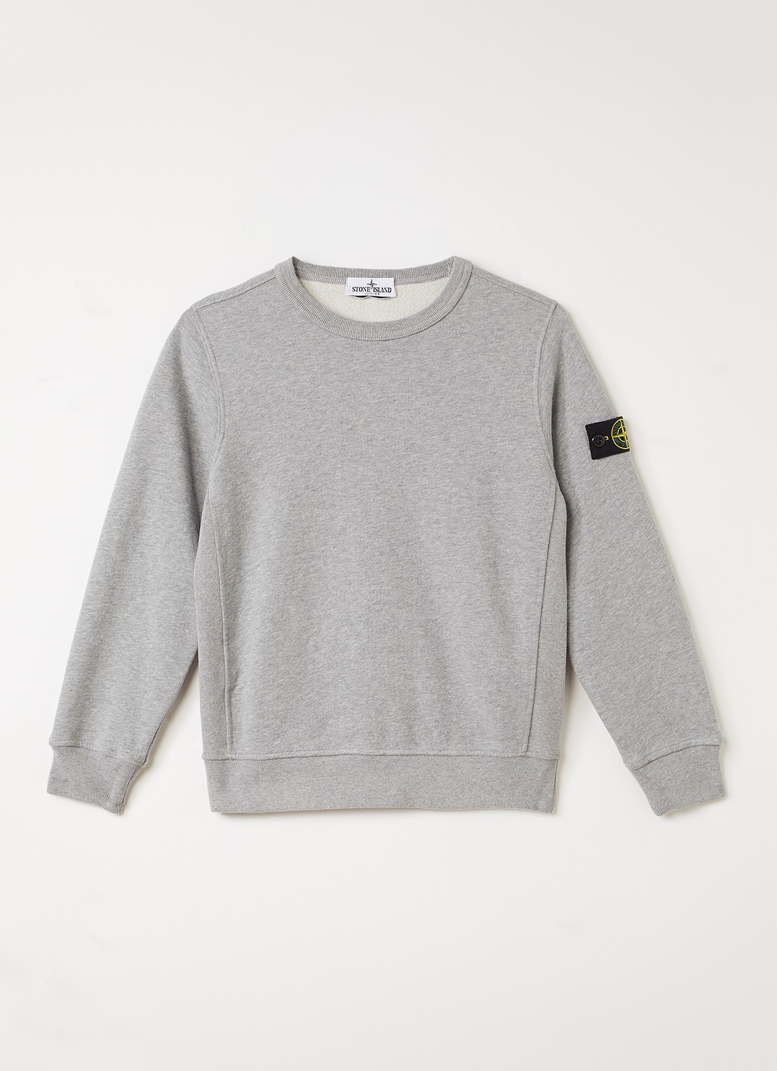 Stone Island S0A20 sweater met logo - voorkant grijsmele