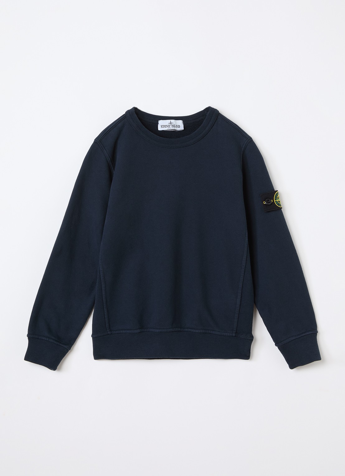 Stone Island S0A20 sweater met logo - voorkant blauw