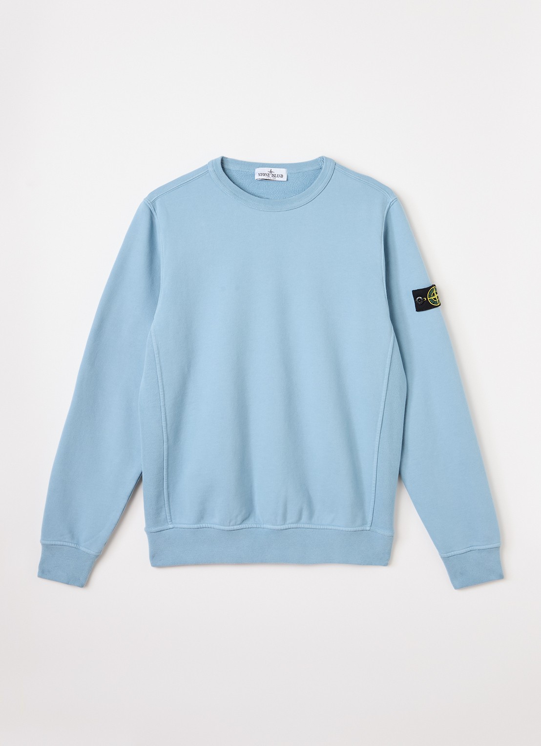 Stone Island S0A20 sweater met logo - voorkant lichtblauw