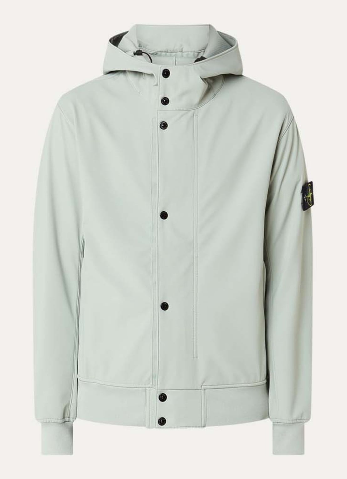 Stone Island S0A22 jack met capuchon en logo - voorkant 2 lindegroen