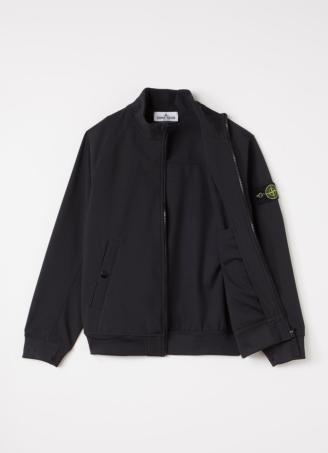 Stone Island S0A22 softshell bomberjack met steekzakken - voorkant 2 zwart