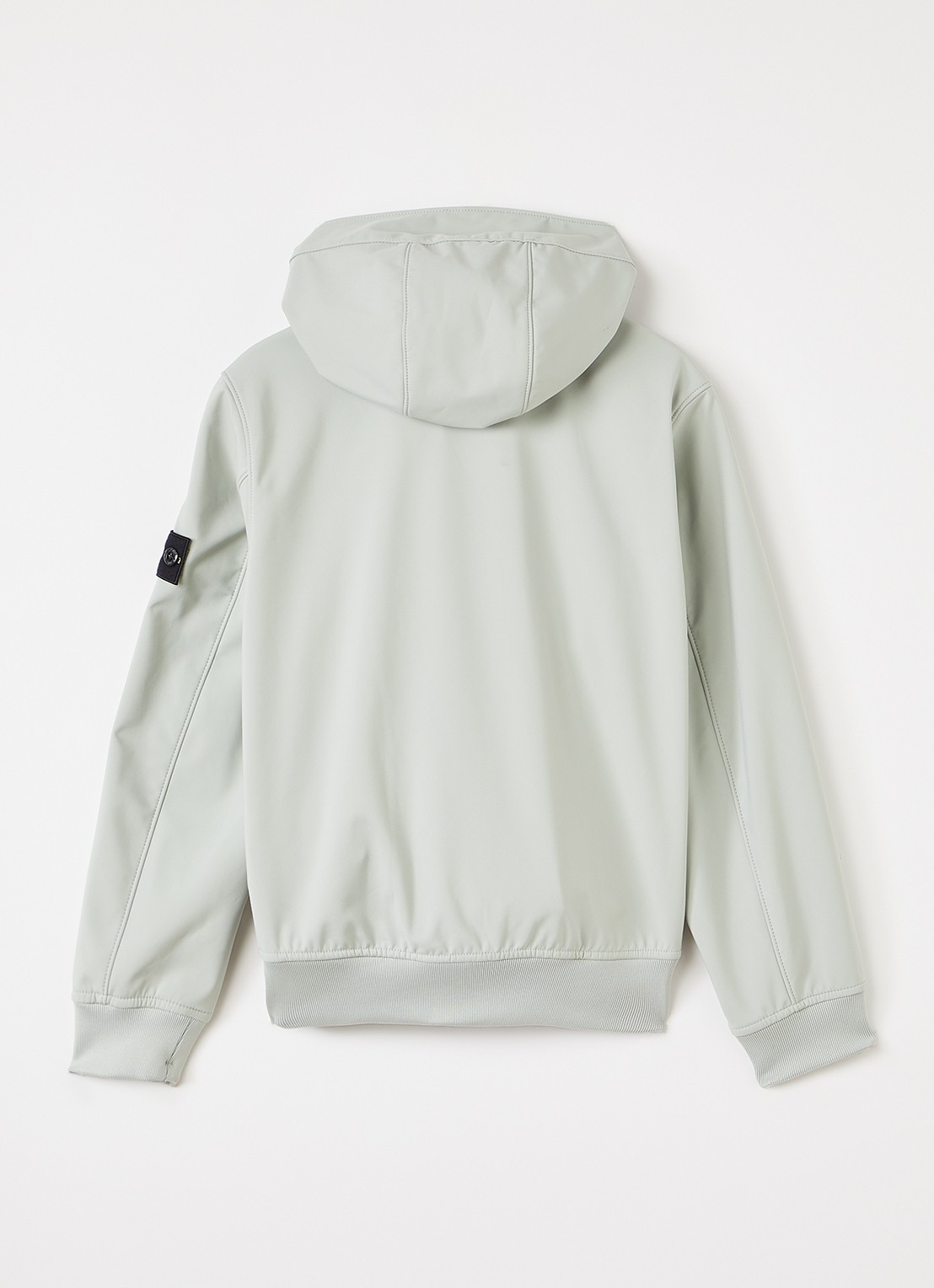 Stone Island S0A22 softshell jack met logo en waterafstotende coating - achterkant lindegroen