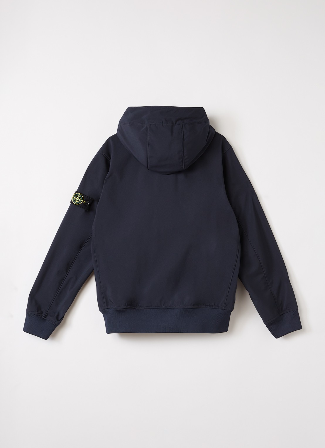 Stone Island S0A22 softshell jack met logo en waterafstotende coating - achterkant donkerblauw