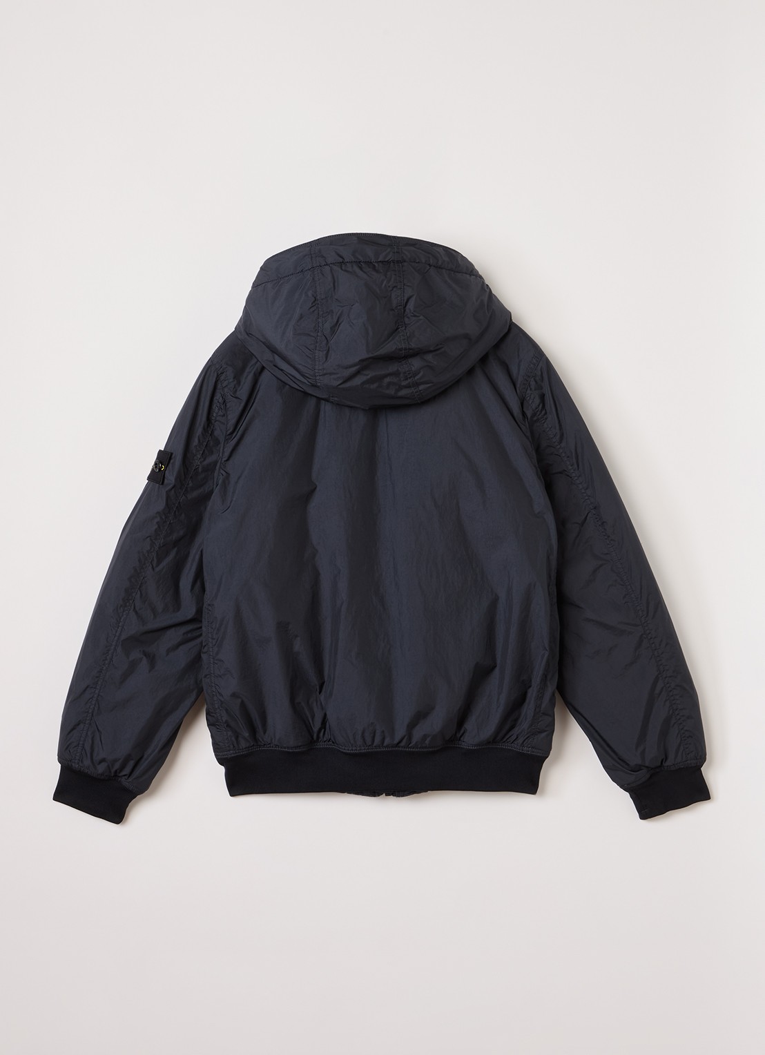 Stone Island S0A23 gewatteerd bomberjack met capuchon - achterkant 3 donkerblauw