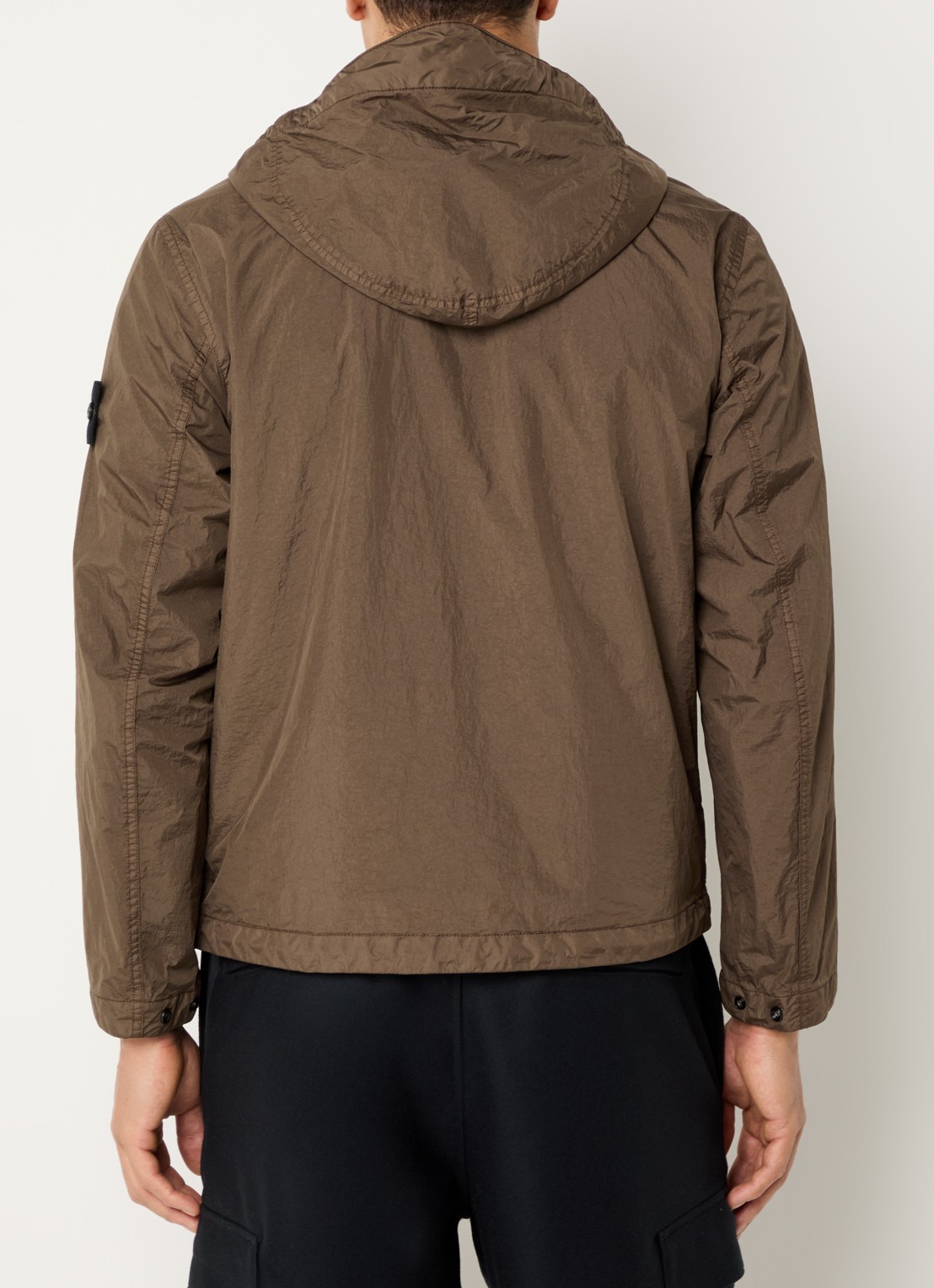 Stone Island S0A23 Jack met capuchon en logo - achterkant 6 beige
