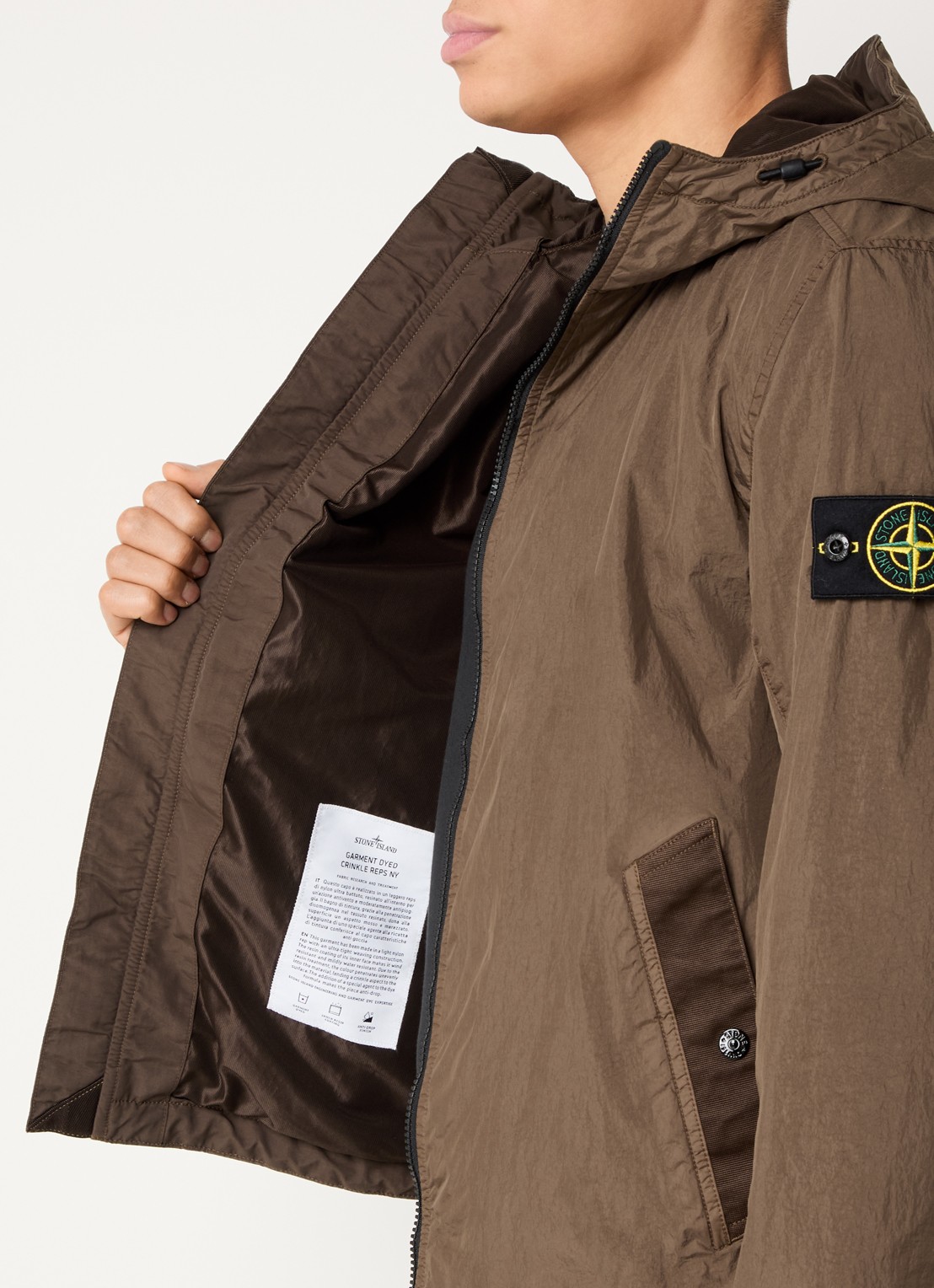 Stone Island S0A23 Jack met capuchon en logo - detail 3 beige