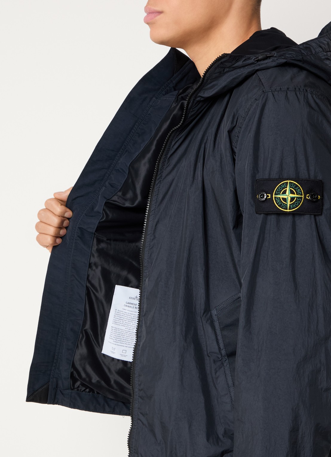 Stone Island S0A23 Jack met capuchon en logo - detail 4 donkerblauw