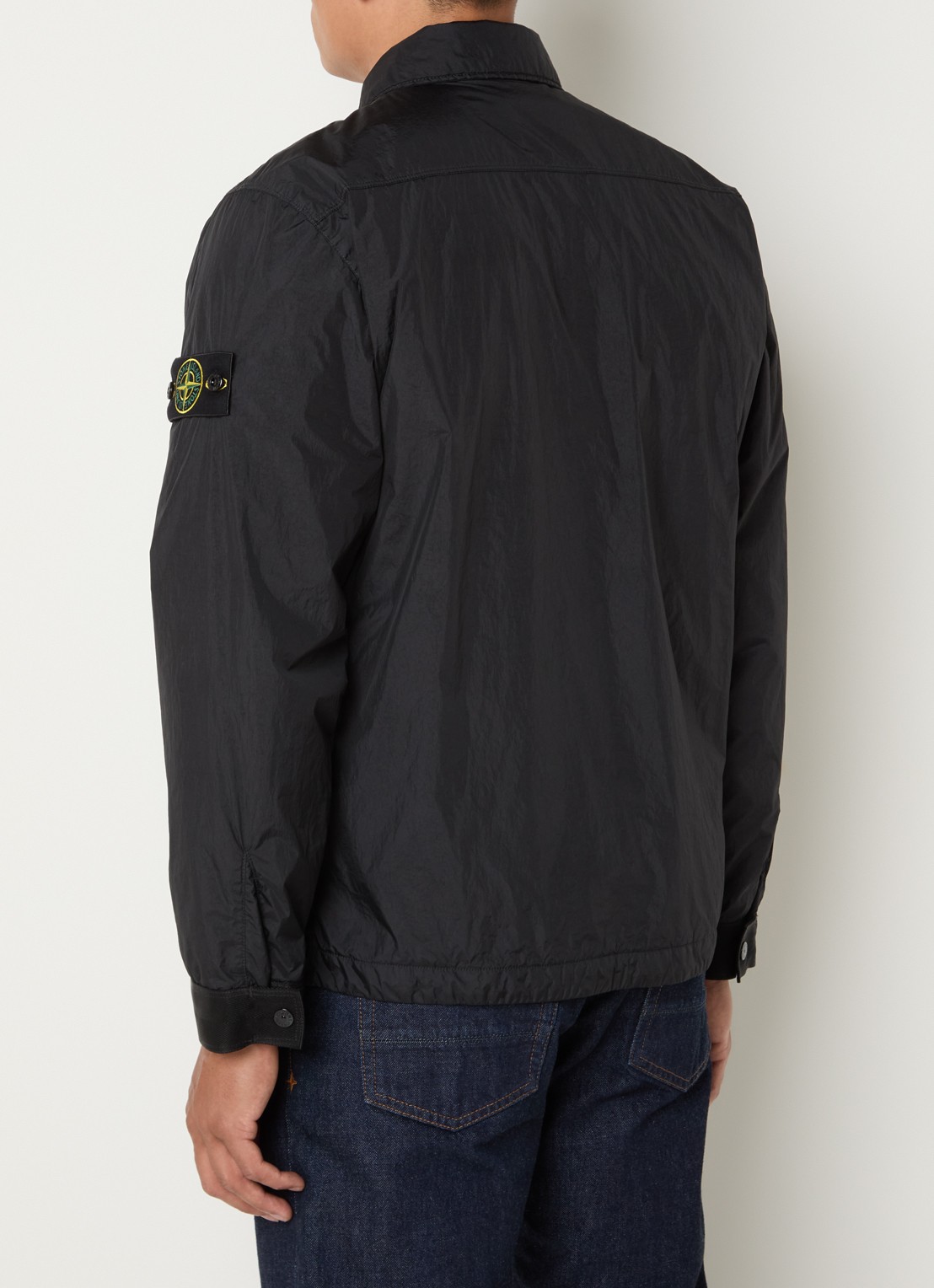 Stone Island S0A23 jack met logo en steekzakken - achterkant 6 zwart