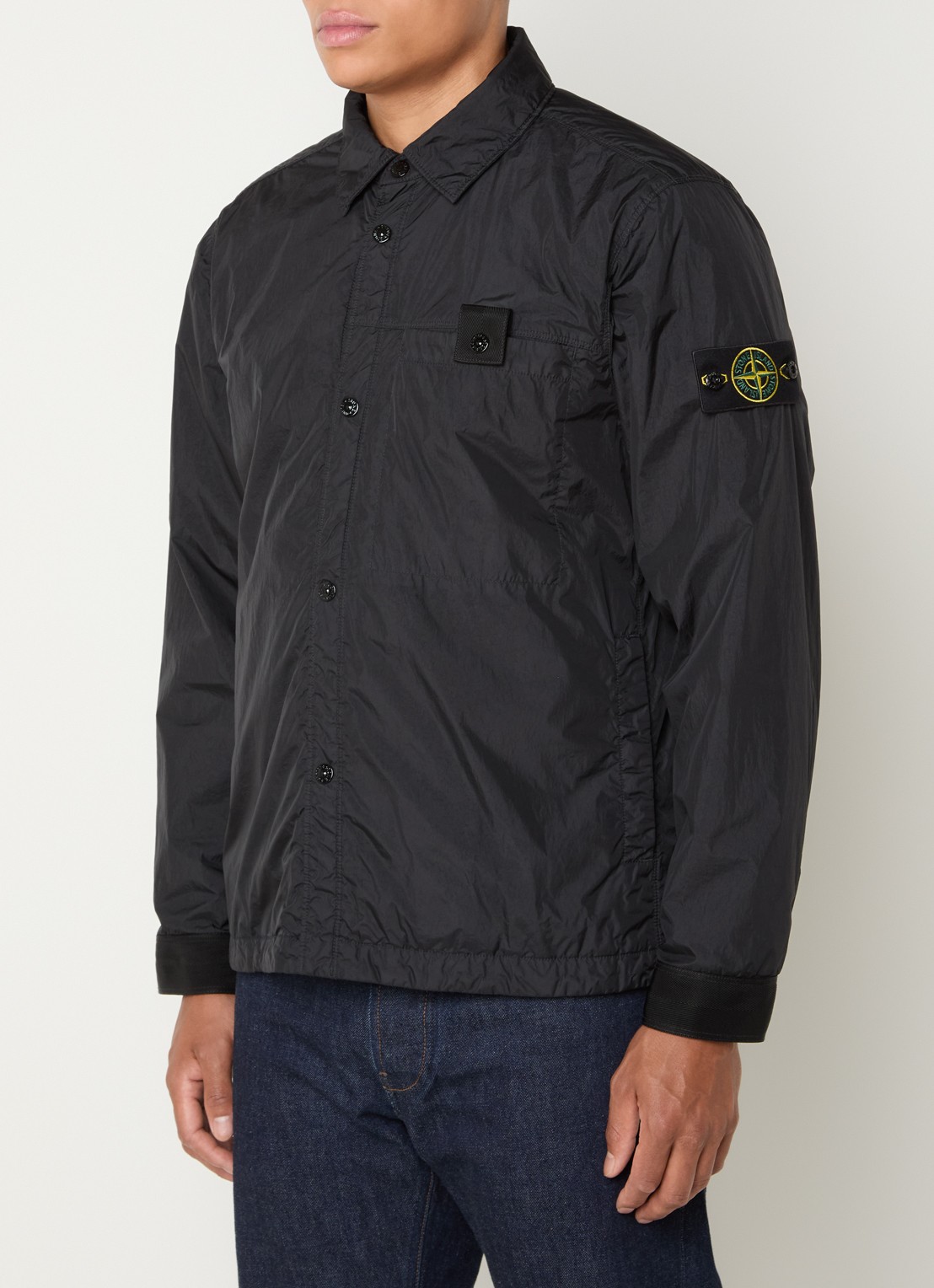 Stone Island S0A23 jack met logo en steekzakken - detail zwart