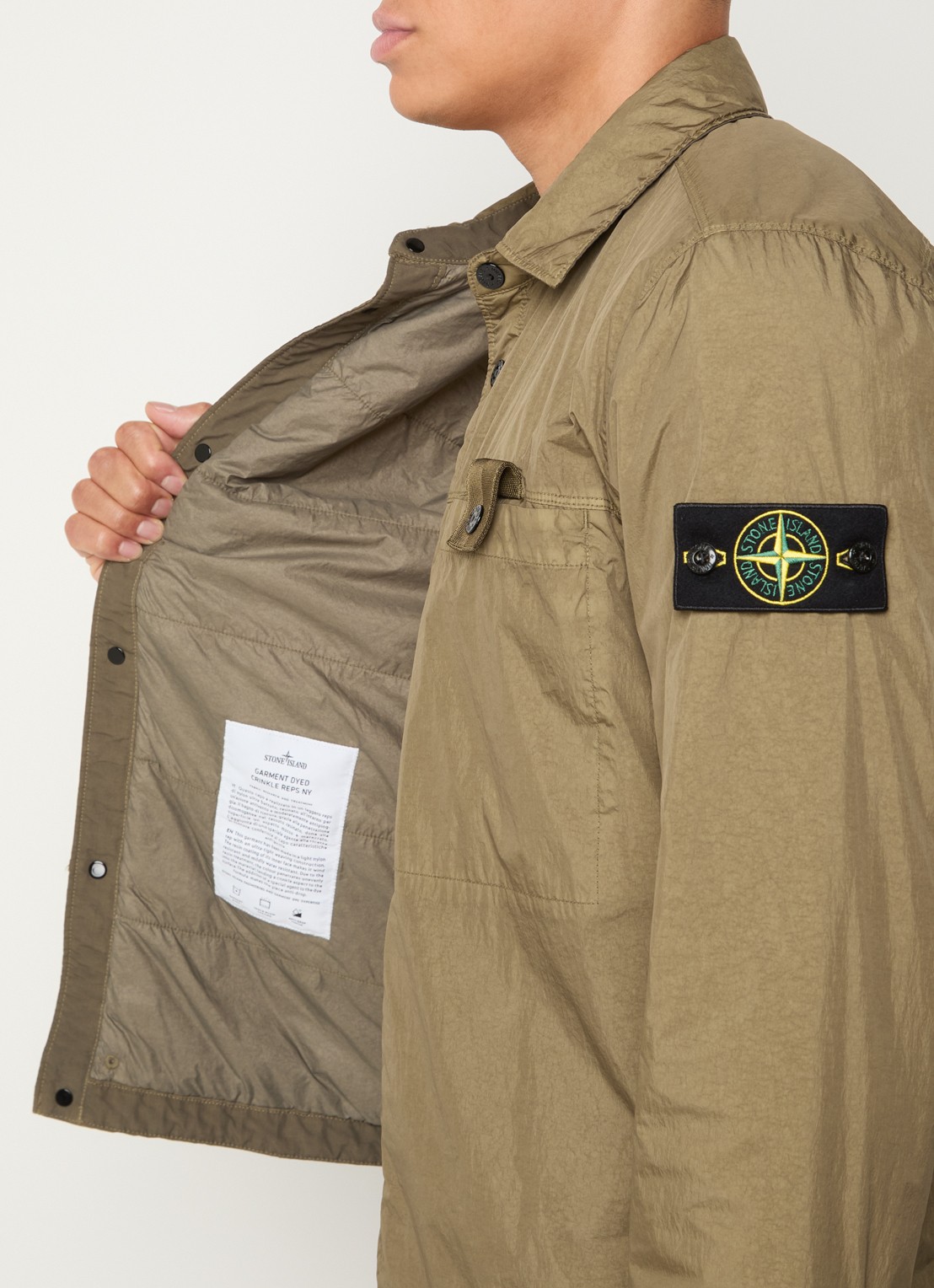 Stone Island S0A23 jack met logo en steekzakken - detail 2 legergroen
