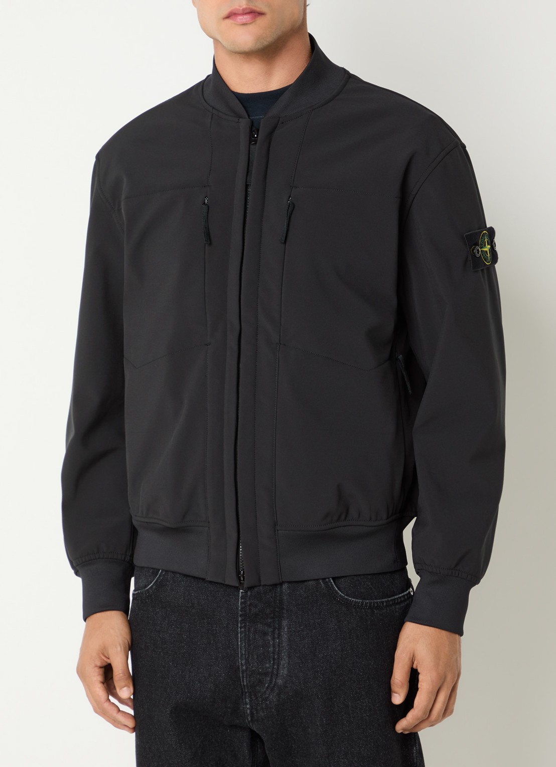 Stone Island S0B22 jack met logo en steekzakken - detail 4 zwart