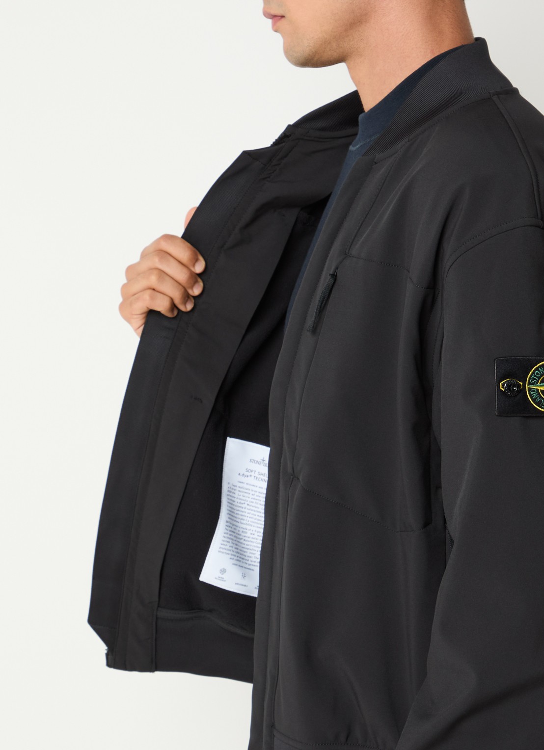 Stone Island S0B22 jack met logo en steekzakken - detail 6 zwart