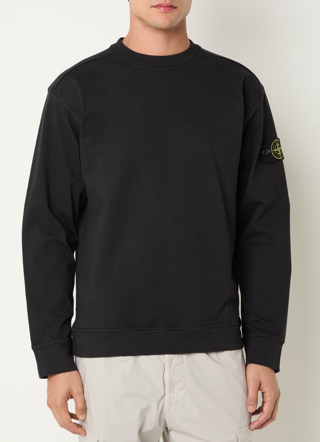 Stone Island S0B50 Longsleeve met logo - detail zwart