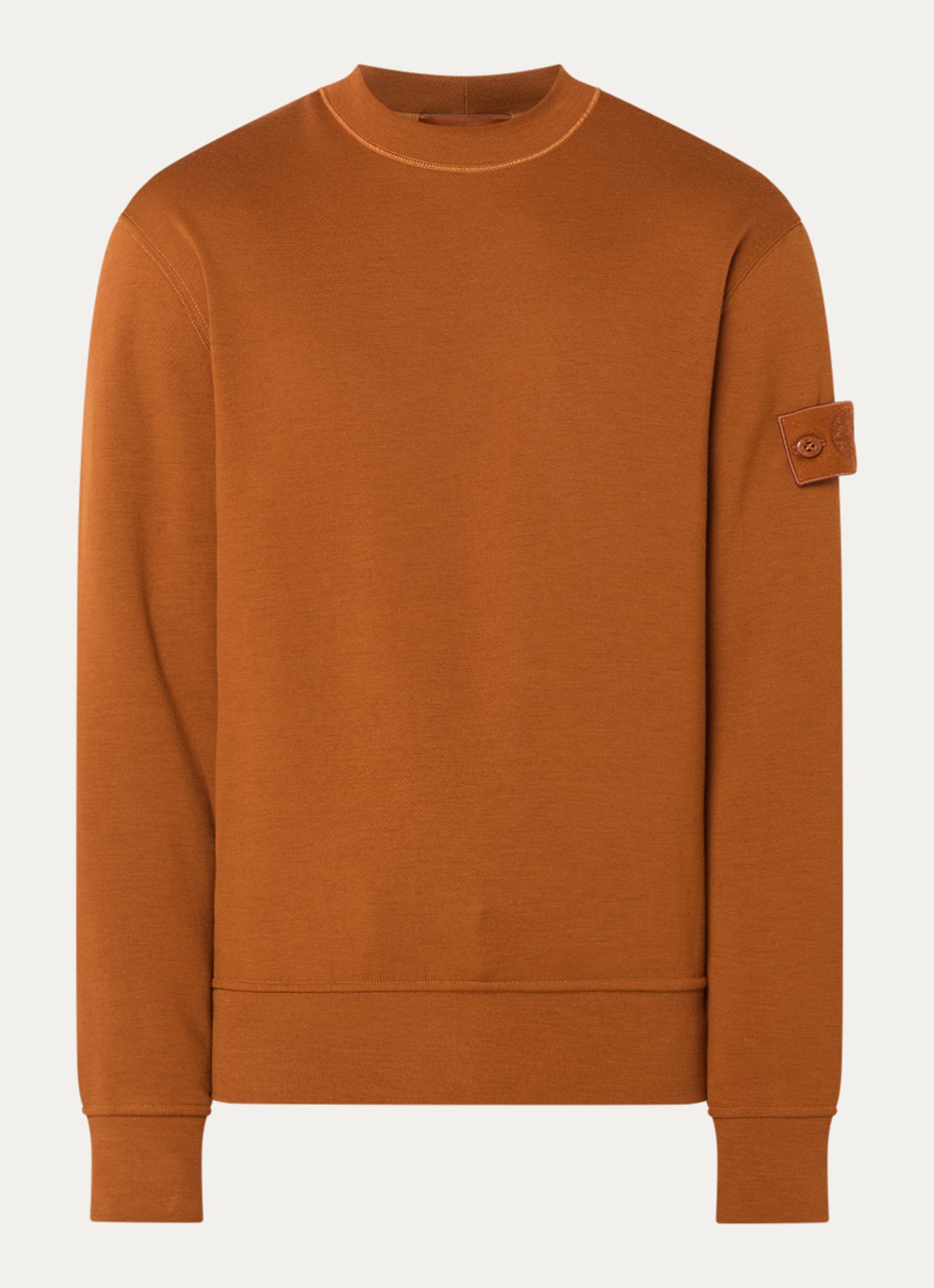 Stone Island S0F15 sweater met logo - voorkant 4 roodbruin